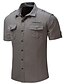 cheap Men&#039;s Casual Shirts-Men&#039;s Shirt Solid Colored Shirt Collar Black Gray Khaki Short Sleeve Daily Print Tops Cotton Streetwear