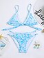 cheap Women&#039;s Swimwear &amp; Bikinis-Women&#039;s Floral Blue Briefs Tankini Swimwear - Botanical / Multi Color / Sexy Print M L XL
