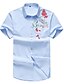 cheap Men&#039;s Shirts-Men&#039;s Plus Size Cotton Shirt - Floral / Animal White XXXXL / Short Sleeve