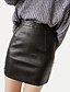 tanie Spódnice damskie-Damskie Podstawowy Faux Leather Mini Bodycon Spódnice Jendolity kolor Wysoka Talia / Lato