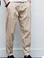 cheap Printed Pants-Men&#039;s Sweatpants Basic Solid Colored Full Length Pants Daily Linen Sporty Chinoiserie Slim White Black High Waist