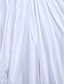 abordables Vestidos de novia-Vestido de Gala Vestidos de novia Cola de Corte Manga Larga Camiseta con cuello redondo Satén Con Cuentas Apliques 2023 Invierno Vestidos de novia