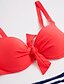 billige Bikinier-Dame Badetøy Bikini Badedrakt Stripet Ensfarget Gul Rød Blå Med stropper Badedrakter