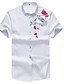 cheap Men&#039;s Shirts-Men&#039;s Plus Size Cotton Shirt - Floral / Animal White XXXXL / Short Sleeve