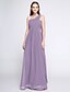 cheap Bridesmaid Dresses-Sheath / Column One Shoulder Floor Length Chiffon Bridesmaid Dress with Criss Cross by LAN TING BRIDE®