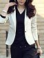 economico Blazer da donna-Per donna Giacca Tinta unita Manica lunga Cappotto Autunno Primavera Ufficio Corto Giacca Blu marino / Bavero classico