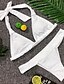 tanie Bikini-Damskie Trójkątny Bikini Kostium kąpielowy Solidne kolory Halter Stroje kąpielowe Kostiumy kąpielowe Biały Rumiany róż Zieleń wojskowa Szary / Super seksowny