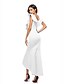 billige Maxi-kjoler-Dame Gade Sofistikerede Tynd Havfrue Kjole - Ensfarvet, Drapering Asymmetrisk V-hals Blå