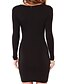 cheap Women&#039;s Dresses-Women&#039;s Black Bodycon Dress - Long Sleeve Solid Colored Summer Basic Daily Skinny High Waist Black Red Gray S M L XL XXL / Sexy