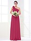 cheap Bridesmaid Dresses-A-Line Bridesmaid Dress One Shoulder Sleeveless Elegant Floor Length Stretch Satin / Georgette with Ruched / Side Draping / Flower 2022