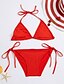 economico Bikini e costumi da bagno-Per donna Monocolore Florale Sportivo All&#039;americana Bianco Nero Viola Bikini Costumi da bagno Costume da bagno - Tinta unita S M L Bianco