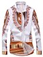 cheap Men&#039;s Shirts-Men&#039;s Plus Size Tribal Print Slim Shirt Boho Daily Holiday Classic Collar Wine / Purple / Red / Yellow / Orange / Long Sleeve