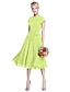 halpa Morsiusneitojen mekot-A-Line Jewel Neck Knee Length Chiffon Bridesmaid Dress with Bow(s) / Buttons