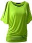 preiswerte Tops für Frauen in Übergrößen-Damen T-Shirt Einfarbig Rundhalsausschnitt Ausgehen Kurzarm Oberteile Grundlegend Strassenmode Grün Blau Weiß