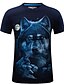 cheap Men&#039;s 3D T-shirts-Men&#039;s T shirt Tee Animal Round Neck Black Navy Blue Short Sleeve Daily Print Tops Streetwear