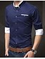 cheap Men&#039;s Casual Shirts-Men&#039;s Shirt Solid Colored Shirt Collar White Blue Gray Yellow Royal Blue Long Sleeve Daily Work Slim Tops Business