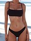 cheap Bikinis-Women&#039;s Swimwear Bikini Normal Swimsuit Solid Colored Black White Light Green Pink Wine Bandeau Strap Bathing Suits Basic