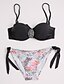 preiswerte Bikinis-Damen Boho Halter Bikinis Bademode Badeanzug - Blumen S M L Schwarz Wassermelone Fuchsia Orange Blau