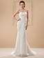 cheap Wedding Dresses-Mermaid / Trumpet Off Shoulder Sweep / Brush Train Floral Lace Made-To-Measure Wedding Dresses with Sash / Ribbon by LAN TING BRIDE® / Yes / Open Back / Two Piece