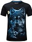 abordables T-shirt 3D homme-Homme T shirt Tee Animal Col Rond Noir Bleu Marine Manches Courtes du quotidien Imprimer Hauts Vêtement de rue