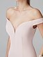 baratos Vestidos de Noite-Mermaid / Trumpet Elegant Minimalist Pastel Colors Holiday Cocktail Party Prom Dress Plunging Neck Sleeveless Sweep / Brush Train Spandex with Pleats 2020 / Formal Evening