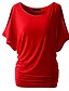 abordables Top femme grande taille-T-shirt Femme Couleur Pleine Normal Col Rond Manches Courtes Sortie Standard Polyester basique Vêtement de rue