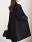cheap Women&#039;s Trench Coats-Women&#039;s Daily Spring / Summer Regular Trench Coat, Solid Colored Collarless Long Sleeve Cotton / Polyester Black / Wine XL / XXL / XXXL