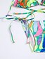 abordables Biquinis y Bañadores para Mujer-Mujer Bloque de Color Floral Estampado Bikini Traje de baño Arco iris Halter Bañadores Trajes de baño Arco Iris