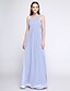 cheap Bridesmaid Dresses-Sheath / Column One Shoulder Floor Length Chiffon Bridesmaid Dress with Criss Cross by LAN TING BRIDE®