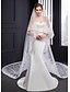 cheap Wedding Veils-Two-tier Voiles &amp; Sheers / Embroidery Wedding Veil Cathedral Veils with Embroidery Tulle / Classic