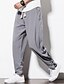 cheap Printed Pants-Men&#039;s Harem Loose Sweatpants Trousers Pants Solid Colored Full Length Daily Linen Chinoiserie Harlem Pants Black Wine Inelastic / Spring / Plus Size