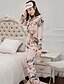 baratos Pijamas &amp; Roupa de Lounge-Mulheres Seda Decote Quadrado Conjunto Pijamas - Estampado, Floral