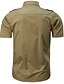 זול חולצות קז&#039;ואל לגברים-בגדי ריקוד גברים חולצה אחיד צווארון קלאסי פול ירוק צבא חאקי שרוולים קצרים מידות גדולות יומי בסיסי רזה צמרות צבאי / קיץ / קיץ