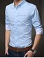 cheap Men&#039;s Casual Shirts-Men&#039;s Shirt Solid Colored Shirt Collar White Blue Gray Yellow Royal Blue Long Sleeve Daily Work Slim Tops Business