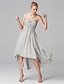 cheap Special Occasion Dresses-A-Line Classic &amp; Timeless Dress Holiday Homecoming Asymmetrical Sleeveless Sweetheart Chiffon Zipper with Criss Cross Beading 2023