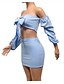cheap Women&#039;s Two Piece Sets-Women&#039;s Daily Club Going out Casual Sexy Solid Sexy Hooded Skirt Short, Long Sleeves Spring Fall