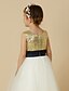 cheap Flower Girl Dresses-A-Line Ankle Length Flower Girl Dress Cute Prom Dress Tulle with Lace Fit 3-16 Years