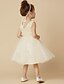 cheap Flower Girl Dresses-A-Line Knee Length Flower Girl Dress First Communion Cute Prom Dress Satin with Beading Fit 3-16 Years