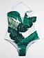 abordables Bañadores de una pieza-Mujer Muy bajo Floral Verde Slips Una Pieza Bañadores Traje de baño - Floral Estampado S M L Verde