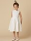 cheap Flower Girl Dresses-A-Line Knee Length Flower Girl Dress Wedding Cute Prom Dress Cotton with Pearls Fit 3-16 Years