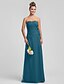 cheap Bridesmaid Dresses-Sheath / Column Sweetheart Neckline Floor Length Chiffon Bridesmaid Dress with Criss Cross / Flower by LAN TING BRIDE®