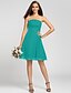 cheap Bridesmaid Dresses-A-Line Strapless Knee Length Chiffon Bridesmaid Dress with Appliques / Draping by LAN TING BRIDE®