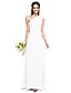cheap Bridesmaid Dresses-Sheath / Column One Shoulder Floor Length Chiffon Bridesmaid Dress with Pleats / Side Draping