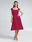 cheap Bridesmaid Dresses-A-Line Straps Knee Length Chiffon Bridesmaid Dress with Draping / Ruffles by LAN TING BRIDE®