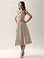 cheap Bridesmaid Dresses-Ball Gown / A-Line Straps Tea Length Taffeta Bridesmaid Dress with Bow(s) / Draping