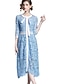 cheap Women&#039;s Dresses-Women&#039;s Lace Daily / Work Basic / Street chic Slim Swing Dress - Solid Colored Lace Spring Blue M L XL