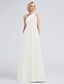 cheap Bridesmaid Dresses-Sheath / Column Bridesmaid Dress One Shoulder Sleeveless Elegant Floor Length Chiffon with Criss Cross / Ruched