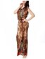 cheap Women&#039;s Dresses-Women&#039;s Sheath Dress Maxi long Dress Brown Short Sleeve Floral Summer V Neck Boho XL XXL 3XL 4XL 5XL 6XL / High Waist