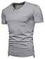 cheap Men&#039;s Casual T-shirts-Men&#039;s T shirt Tee Graphic V Neck White Black Light gray Dark Gray Short Sleeve Daily Patchwork Tops Cotton Basic / Summer / Summer