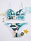 cheap Bikinis-Women&#039;s Bikini Swimsuit Print Floral Strap Swimwear Bathing Suits White
